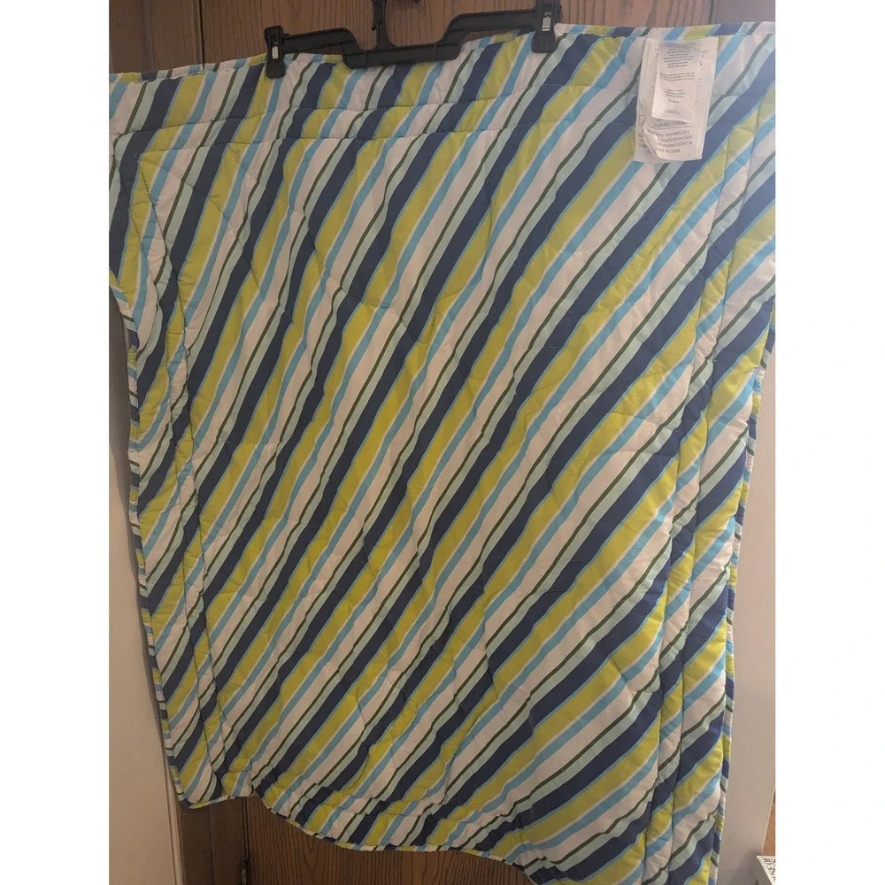 Disney Baby Monsters Inc Mike Sulley Crib Quilt Blanket Blue Green Nursery